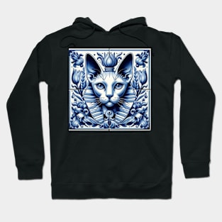 Delft Tile With Sphinx Cat No.5 Hoodie